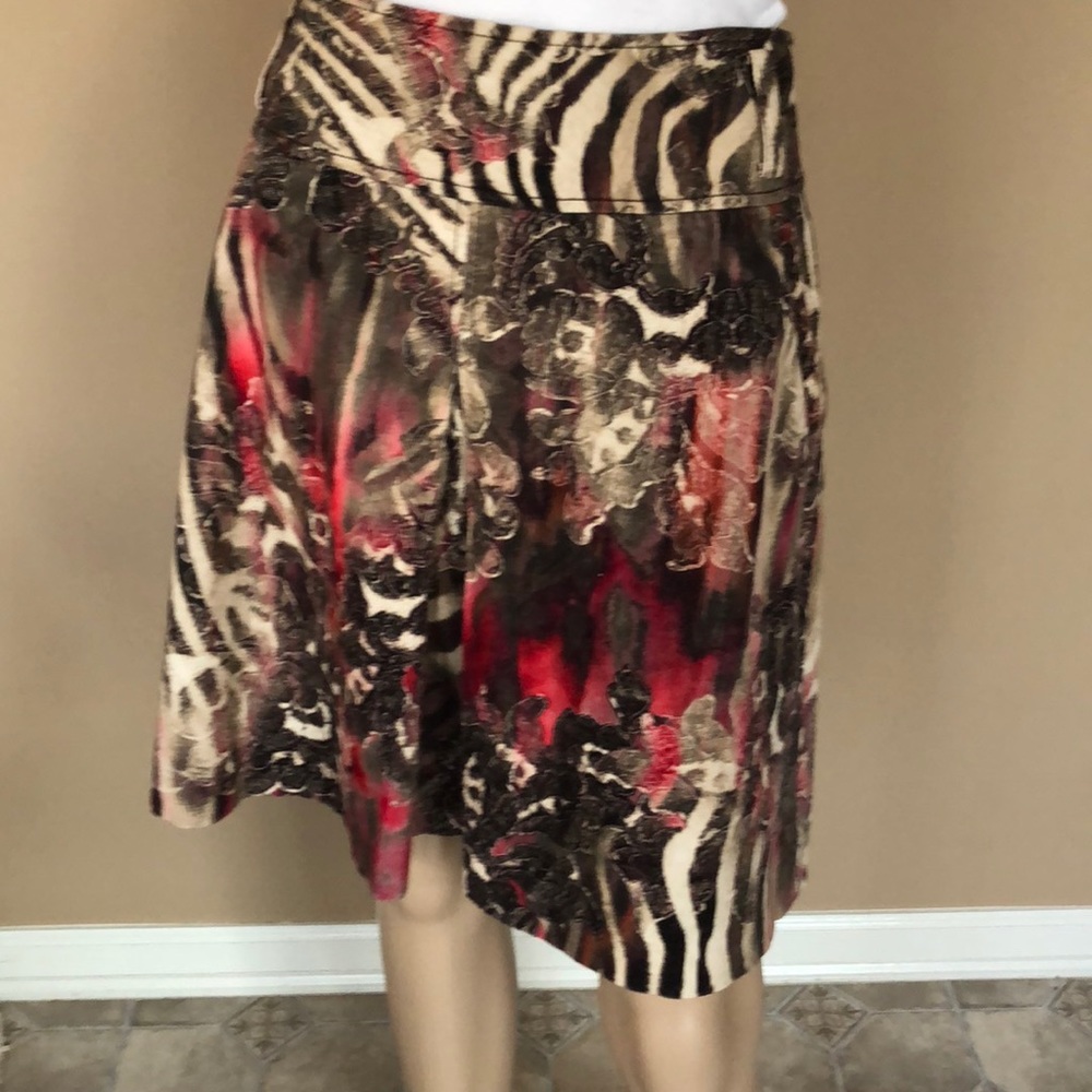 Etcetera print corduroy skirt